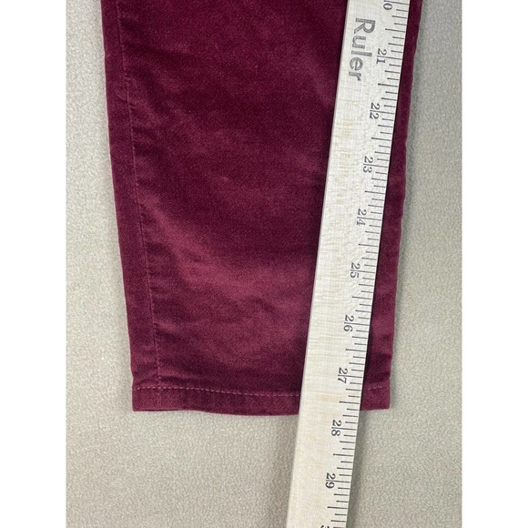 JCREW 9" high-rise toothpick jean in velvet Adult 27 Crimson Maple Womens NWT - Picture 4 of 14